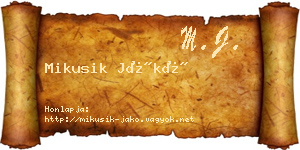Mikusik Jákó névjegykártya